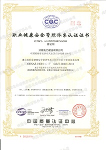 職業(yè)健康安全管理體系認(rèn)證證書
